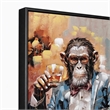 Pemberly Row Chimpanzee Canvas Wall Art Black Wood Frame 28