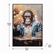 Pemberly Row Chimpanzee Canvas Wall Art Black Wood Frame 28