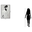 Pemberly Row White Silhouette Framed Canvas Wall Art Black Wood Frame
