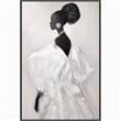 Pemberly Row White Silhouette Framed Canvas Wall Art Black Wood Frame