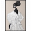 Pemberly Row White Silhouette Framed Canvas Wall Art Black Wood Frame