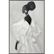 Pemberly Row White Silhouette Framed Canvas Wall Art Black Wood Frame