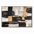 Pemberly Row Golden Noir Fusion Canvas Wall Art Gold Wood Frame 60