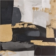 Pemberly Row Golden Noir Fusion Canvas Wall Art Gold Wood Frame 60