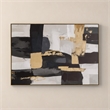 Pemberly Row Golden Noir Fusion Canvas Wall Art Gold Wood Frame 60