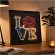 Pemberly Row Love Neon Canvas Wall Art with Red Lips - Multi-Color Frame