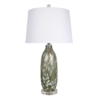 Pemberly Row Verdant Glow Table Lamp Set in Green Art Glass