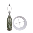 Pemberly Row Verdant Glow Table Lamp Set in Green Art Glass
