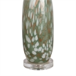Pemberly Row Verdant Glow Table Lamp Set in Green Art Glass