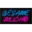 Pemberly Row Blue Besame Mucho LED Neon Sign on Acrylic Wall Decor