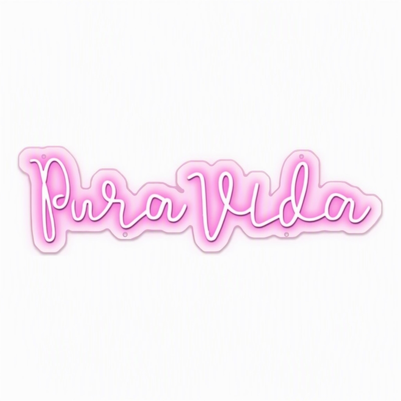Pemberly Row Pink Pura Vida LED Neon Sign on Acrylic Wall Decor