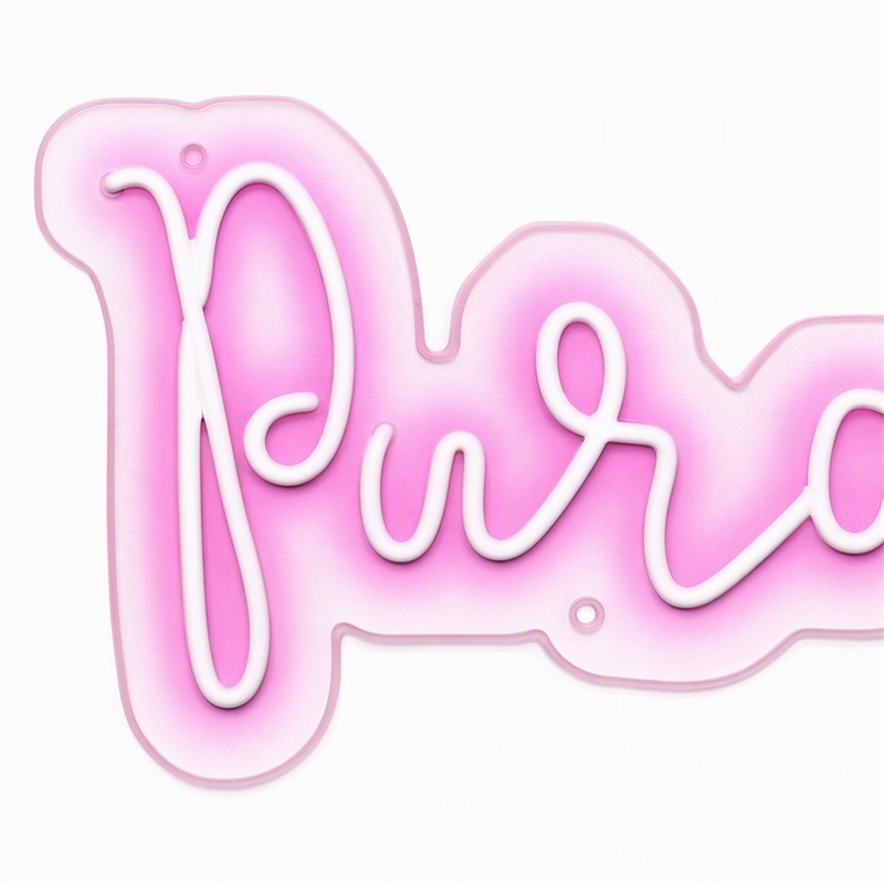 Pemberly Row Pink Pura Vida LED Neon Sign on Acrylic Wall Decor