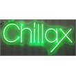 Pemberly Row Green Chillax LED Neon Sign on Acrylic Wall Decor