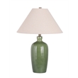 Pemberly Row Ceramic Metal Table Lamp Set in Green & Linen - Set of 2