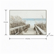 Pemberly Row Coastal Multi-Color Canvas Wall Art with Beige Wood Frame