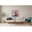 Pemberly Row Graffiti Bear Neon Canvas Art in Multi-Color with Black Frame