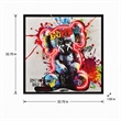 Pemberly Row Graffiti Bear Neon Canvas Art in Multi-Color with Black Frame