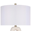 Pemberly Row White Sculptural Ceramic Table Lamp Set with Linen Shade