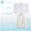 Pemberly Row White Sculptural Ceramic Table Lamp Set with Linen Shade