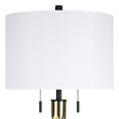 Pemberly Row Metal Twist Design Table Lamp Set in Matte Black & Soft Gold