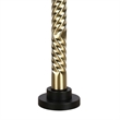 Pemberly Row Metal Twist Design Table Lamp Set in Matte Black & Soft Gold