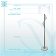 Pemberly Row Spiral Marble Floor Lamp in Matte Black with Gold Finish