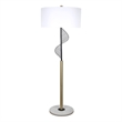 Pemberly Row Spiral Marble Floor Lamp in Matte Black with Gold Finish