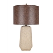 Pemberly Row Ceramic Table Lamp Natural Rock Base Set of 2 in Brown