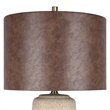 Pemberly Row Ceramic Table Lamp Natural Rock Base Set of 2 in Brown