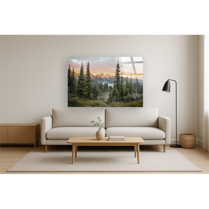 Pemberly Row Frameless Multi-Color Tempered Glass Wall Art 60