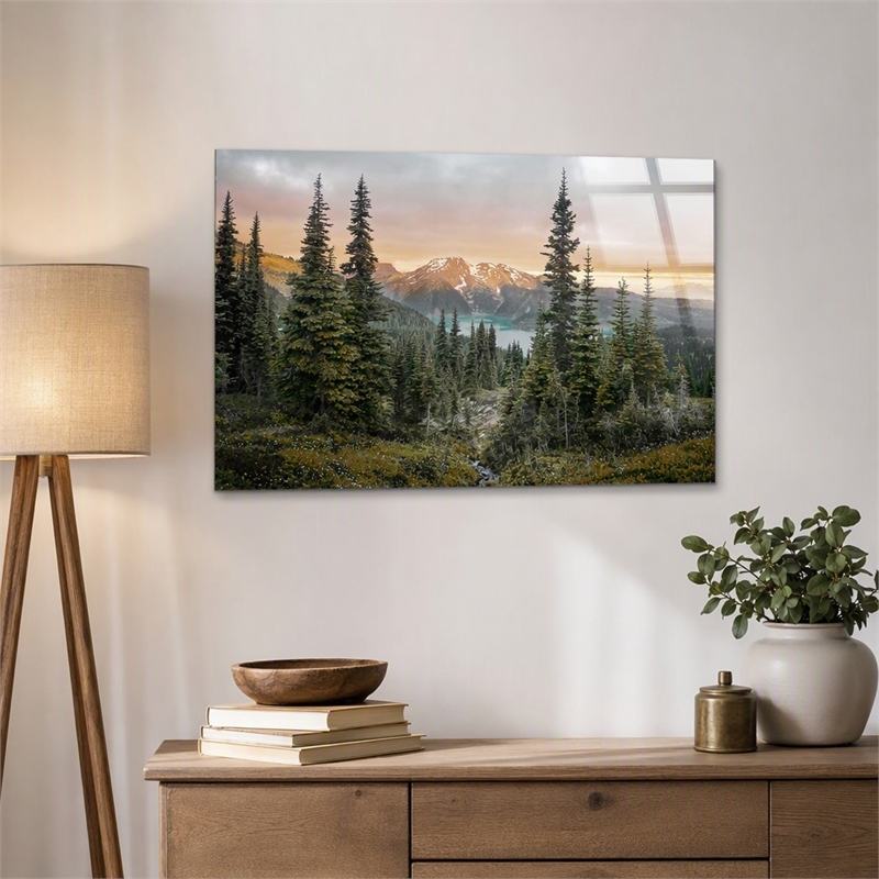 Pemberly Row Frameless Multi-Color Tempered Glass Wall Art 60