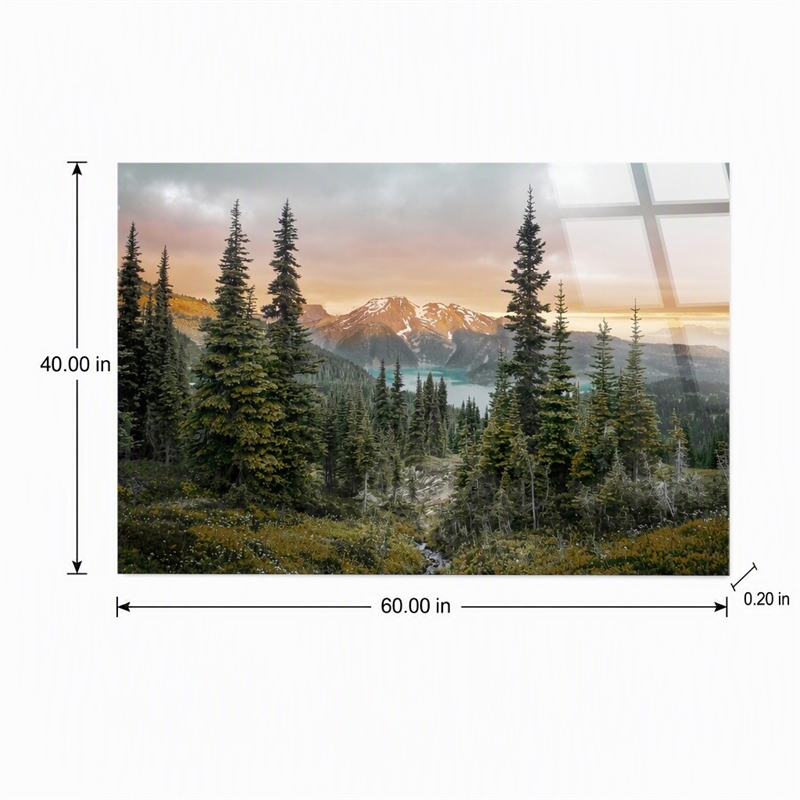 Pemberly Row Frameless Multi-Color Tempered Glass Wall Art 60