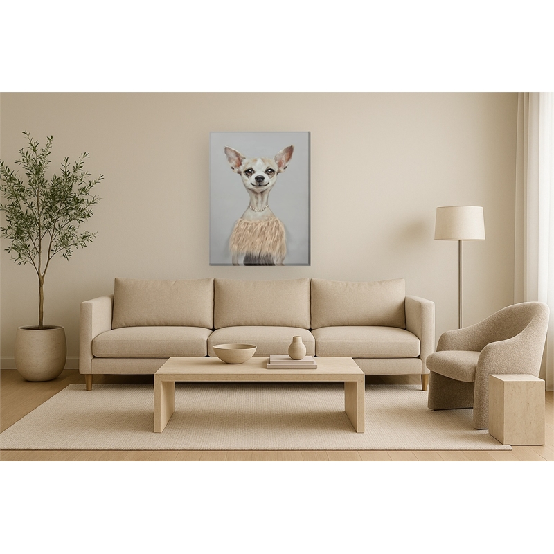 Pemberly Row Contemporary Canvas Wall Art Multi-Color Pup Design - 30