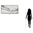 Pemberly Row White Snowy Drift Framed Canvas Wall Art in Silver Frame