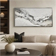 Pemberly Row White Snowy Drift Framed Canvas Wall Art in Silver Frame