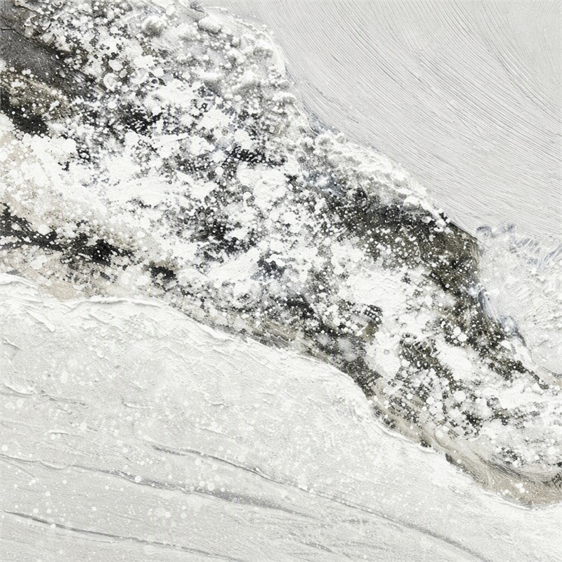 Pemberly Row White Snowy Drift Framed Canvas Wall Art in Silver Frame