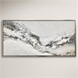 Pemberly Row White Snowy Drift Framed Canvas Wall Art in Silver Frame
