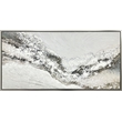 Pemberly Row White Snowy Drift Framed Canvas Wall Art in Silver Frame