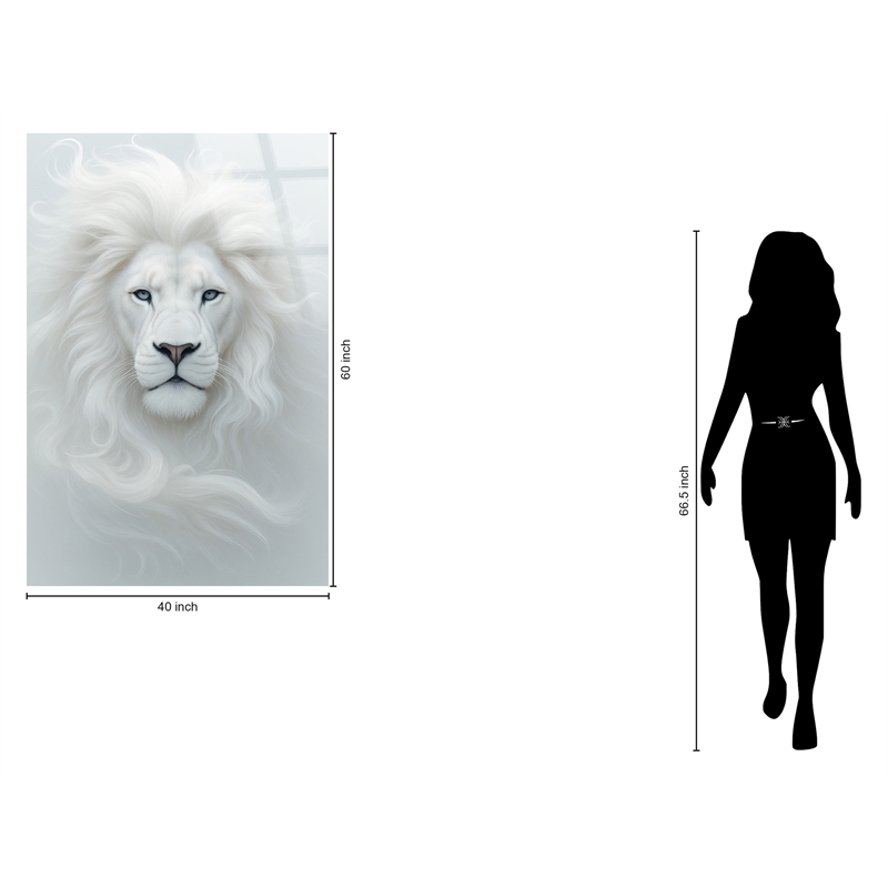 Pemberly Row White Regal Majesty Frameless Tempered Glass Wall Art