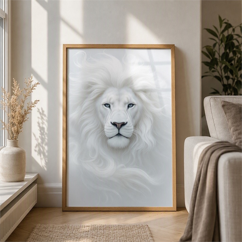 Pemberly Row White Regal Majesty Frameless Tempered Glass Wall Art