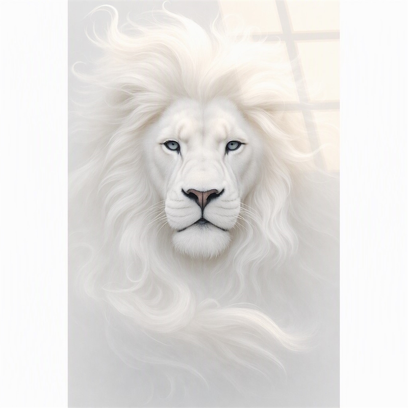Pemberly Row White Regal Majesty Frameless Tempered Glass Wall Art