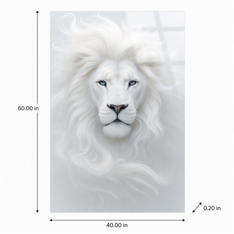 Pemberly Row White Regal Majesty Frameless Tempered Glass Wall Art