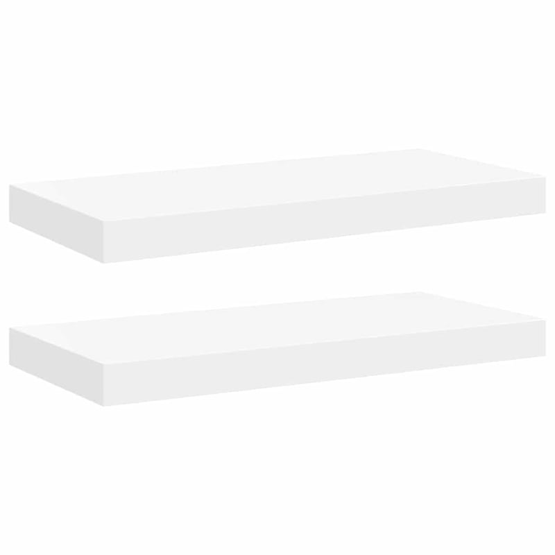 Pemberly Row MDF and Metal Wall Shelf in White Honeycomb Set of 2