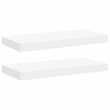 Pemberly Row MDF and Metal Wall Shelf in White Honeycomb Set of 2