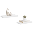 Pemberly Row MDF and Metal Wall Shelf in White Honeycomb Set of 2