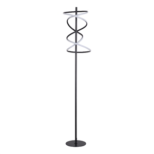 Pemberly Row LED Metal Floor Lamp in Matte Black with Helix Design