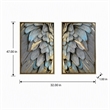 Pemberly Row Gilded Plume Multi-Color Canvas Wall Art - Wood Frame - Set of 2