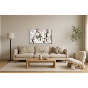 Pemberly Row Framed Multi-Color Canvas Triptych Wall Art Wooden Frame