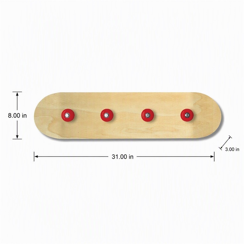 Pemberly Row Wooden Skateboard Multi-Color Coat Rack - 31