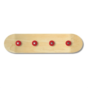 Pemberly Row Wooden Skateboard Multi-Color Coat Rack - 31&quot x 8&quot